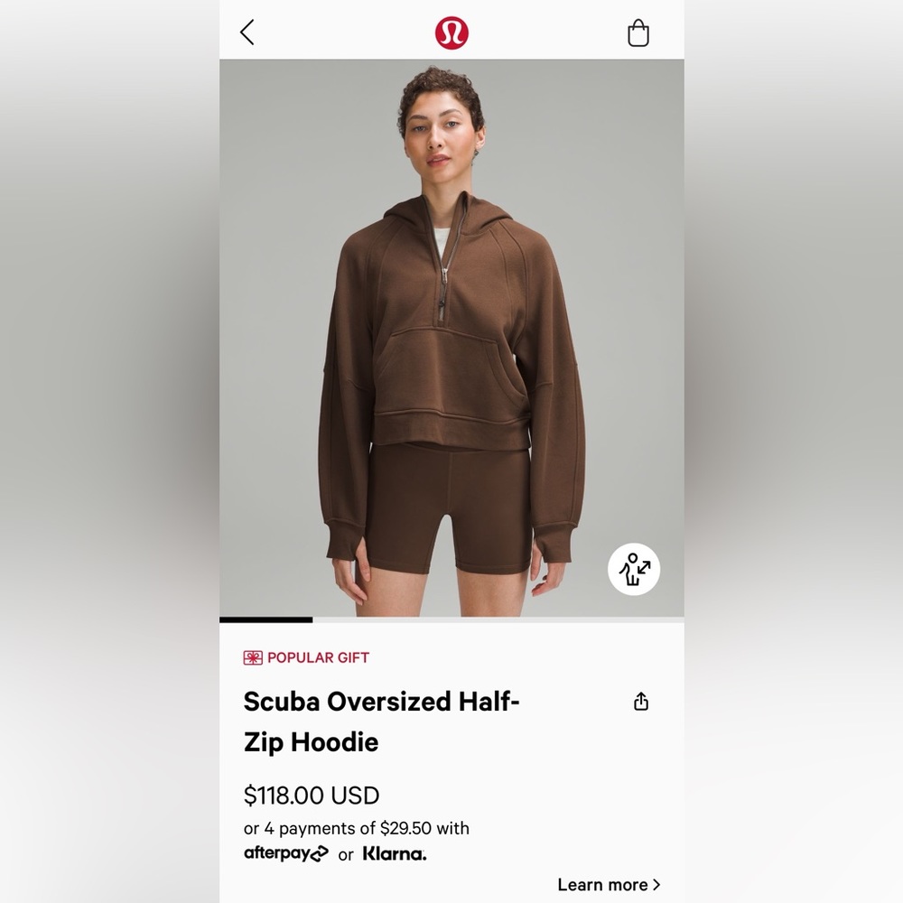 NWT - Scuba Oversized Half Zip Hoodie - XS/S